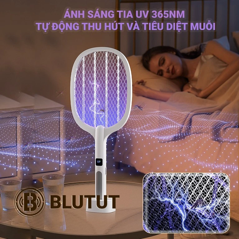 Vợt muỗi Weidasi cao cấp có màn hình led hiển thị % pin