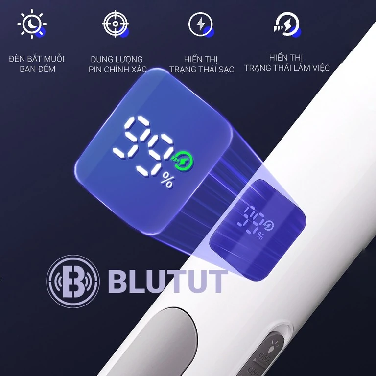 Vợt muỗi Weidasi cao cấp có màn hình led hiển thị % pin