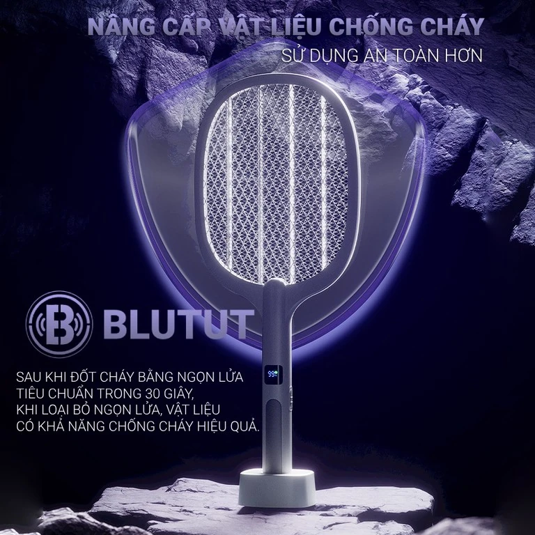 Vợt muỗi Weidasi cao cấp có màn hình led hiển thị % pin