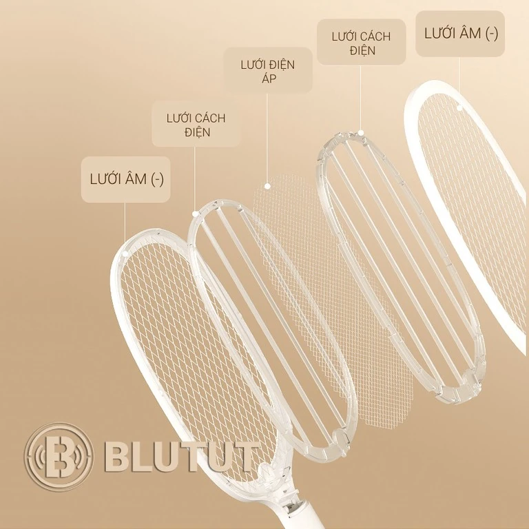 Vợt muỗi Weidasi cao cấp có màn hình led hiển thị % pin